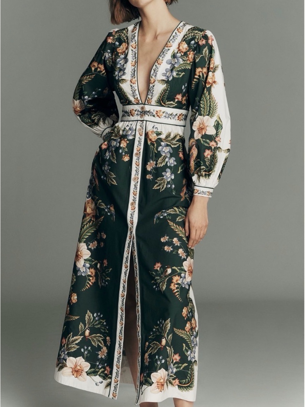NWT Farm Rio Nature long sleeve maxi dress